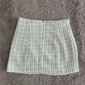 Elegant Cream and Gold Tweed Skirt